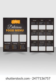 Super delicious creative and modern food menu design template.