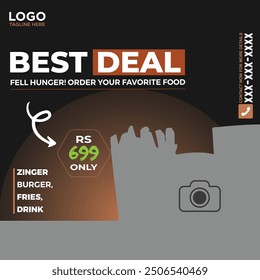 Super delicious deal menu Instagram post design template