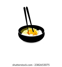 imagen de un vector de huevo y arroz súper delicioso
