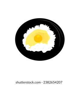 super delicious egg and rice vector illustration image