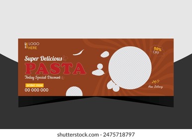 Super delicious fast food Facebook cover banner template. Food banner or poster design for online business marketing. Perfect for business branding,