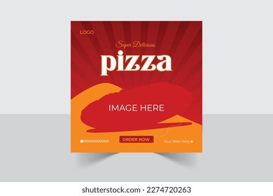 Super delicious fast food social media post template. Healthy and tasty food banner,
 flyer or poster design for online business marketing and promotion. 
