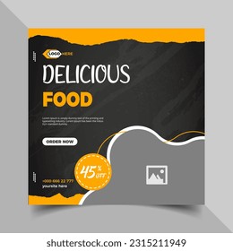 Super delicious fast food social media or Instagram post template. Food banner or poster design for online business marketing. Business branding, web ads, social media ads, social media posts.