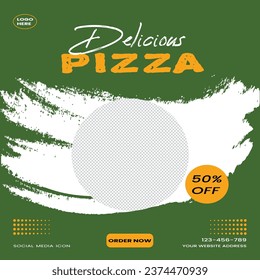 Super delicious fast food social media post template. Healthy and tasty food banner, flyer or poster design for online business marketing and promotion. Restaurant offer menu design with brand logo.