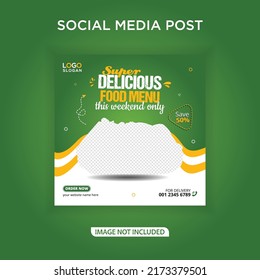 Super Delicious Food Menu Banner Social Stock Vector (Royalty Free ...