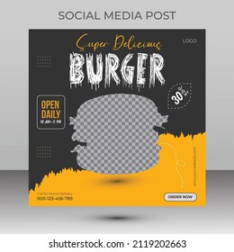 Super delicious food menu for social media post template Premium Vector