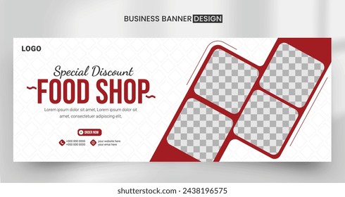 Super delicious food menu social media cover web banner design template