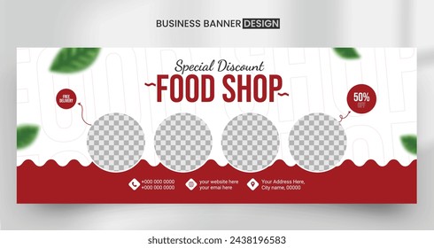 Super delicious food menu social media cover web banner design template