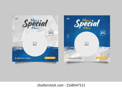 Super delicious food promotional social media post design