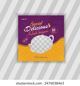  Super Delicious food or Restaurant Food Editable Social Media Post Template Design 