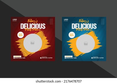 Super delicious food social media   post design template