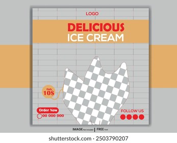 Super delicious ice cream social media banner