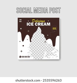 Super delicious ice cream social media post design
