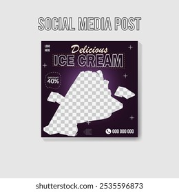  Super delicious ice cream social media post design