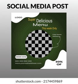 super delicious menu social media post template, Fast food social media template for restaurant, burger banner or poster, junk food. Super Delicious Burger Flyer Design, Free Deliver,breakfast food te