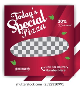 Super delicious pizza social media post design