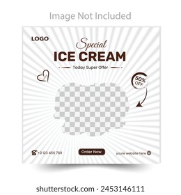Super delicious  social media banner post design template