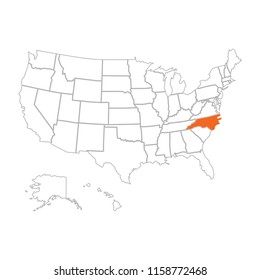 Super detail USA Map with Zonning Area Line Art Style White Background
