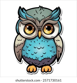 super detailed illustration of an owl, cartoon illustration