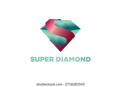 SUPER DIAMOND WITH GARDIENT COLORS LOGO VECTOR