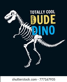 Super dinosaur skeleton illustration for t-shirt print and other uses