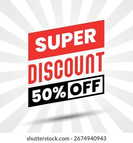 SUPER-RABATT 50 % RABATT AUF BANNER DESIGN