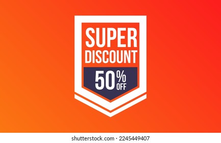 Super Descuento 50% de descuento en etiqueta de compra