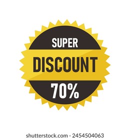 super discount 70% badges sale best deal promo sales marketing strategy yellow design