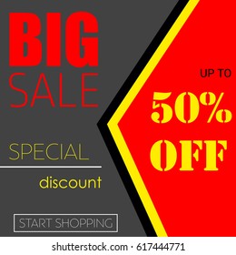 Super discount, sale, advantageous offer, postcard, vector, products, business background, gifts, abstraction