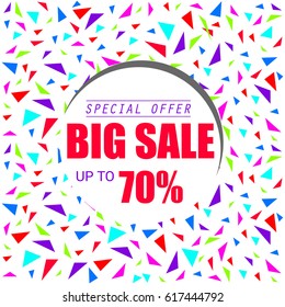 Super discount, sale, advantageous offer, postcard, vector, products, business background, gifts, abstraction