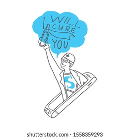 The super doctor is always in touch and will always help the patient. Virtual doctor advertising services. Medical
consultation directly on the means of the smartphone.