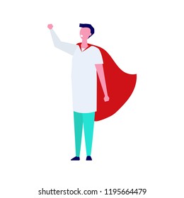 Super Doctor character. Professional vector illustration in flat style.