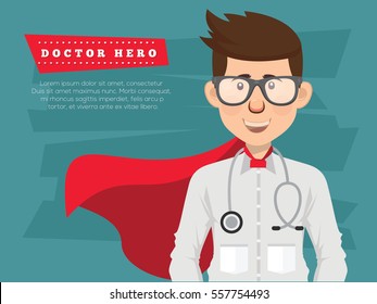 Super doctor and medical concept design,clean vector