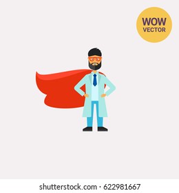 Super doctor vector icon
