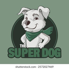 Super Dog Cartoon Graphic: Professional Logo for Pet Shops and Apparel