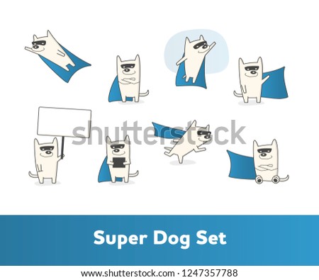 Super Dog Mascot Character Set