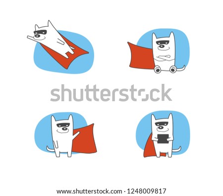 Super Dog Mascot Character Set