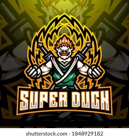 Super Duck Esport Mascot Logo Design Stock Vector (Royalty Free ...