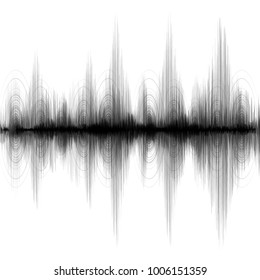 Super Earthquake Wave on White paper background; audio wave diagram concept; design for education and science; Vector Illustration.