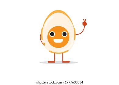 Super egg cartoon character. Vector illustration