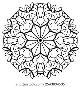 Diseño elegante estupendo del mandala para colorear la página del libro, arte del mandala para la henna y diseño del tatuaje
