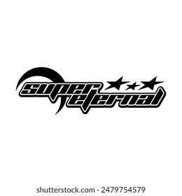 Super Eternal Typography Y2K Clothing Logo Patch Apparel Fashion Vector Design K39, Commercial Use