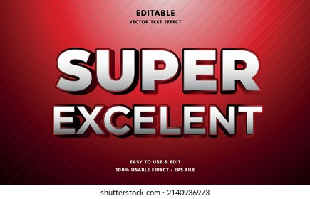 super excellent editable text effect with modern and simple style, usable for logo or campaign title