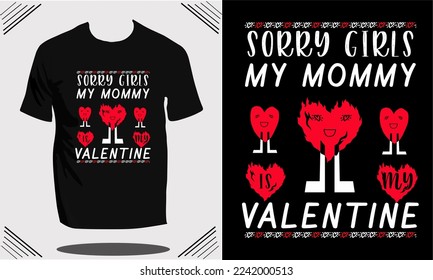 Super Exclusive Valentine t shirt design or vector and t shirt design template for boys and girls 