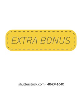 Super and extra bonus banner text in color drawn label, business shopping concept vector