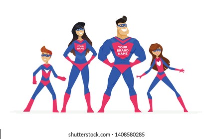 Super family - cartoon people characters colorful illustration