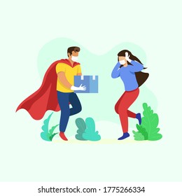 Super fast courier delivery boy, food delivery, courier delivery 