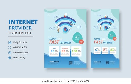 Super Fast Fiber Broadband Flyer, Internet Service Provider Flyer Template, Internet Service Provider Dl Flyer, Internet Service Provider Roll Up Banner, dl flyer, roll up banner