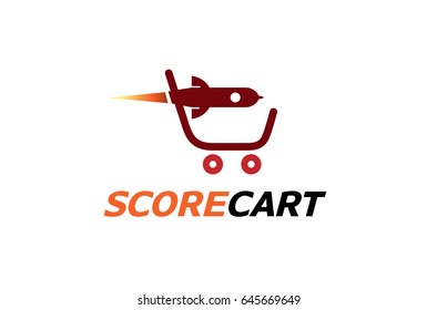 Super Fast Rocket Cart Logo Design Illustration