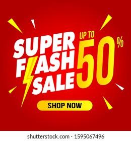 Super Flash Sale banner template design, Vector Ilustration